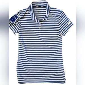 Nike Golf Womens Shirt Dri-Fit Blue And White Striped